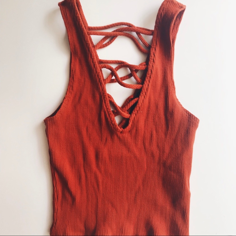 Burnt orange crop top